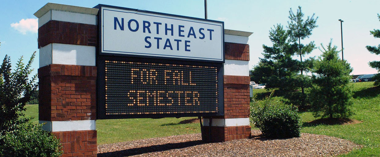 Front entrance sign at Northeast State Community College