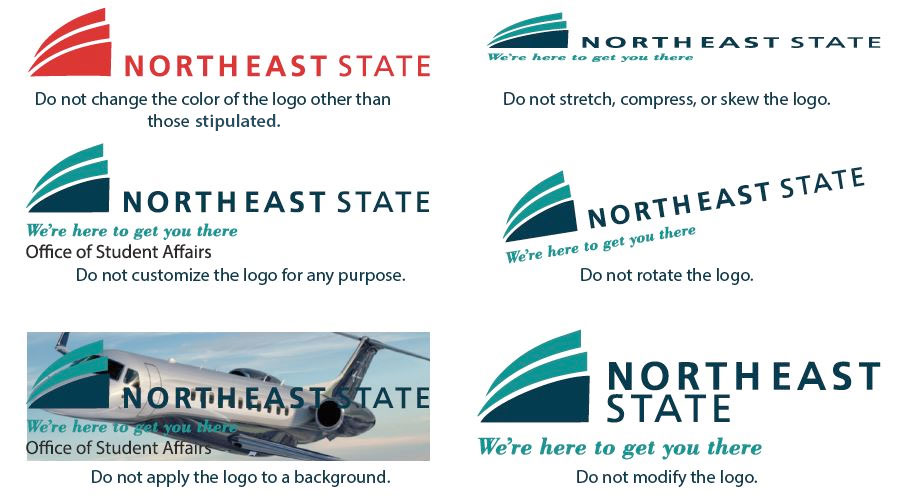 Northeast State logo usage examples